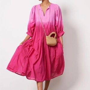 Sundry Vibrant Pink Midi Dress